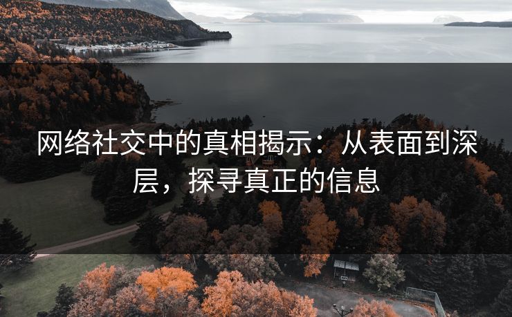 网络社交中的真相揭示:从表面到深层,探寻真正的信息 第1张 网络社交中的真相揭示:从表面到深层,探寻真正的信息 第1张