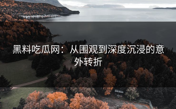 黑料吃瓜网:从围观到深度沉浸的意外转折 第1张 黑料吃瓜网:从围观到深度沉浸的意外转折 第1张