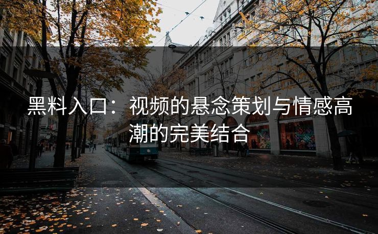 黑料入口:视频的悬念策划与情感高潮的完美结合 第1张 黑料入口:视频的悬念策划与情感高潮的完美结合 第1张